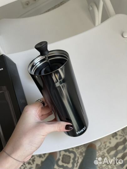 Термос термокружка с френчпресом новая