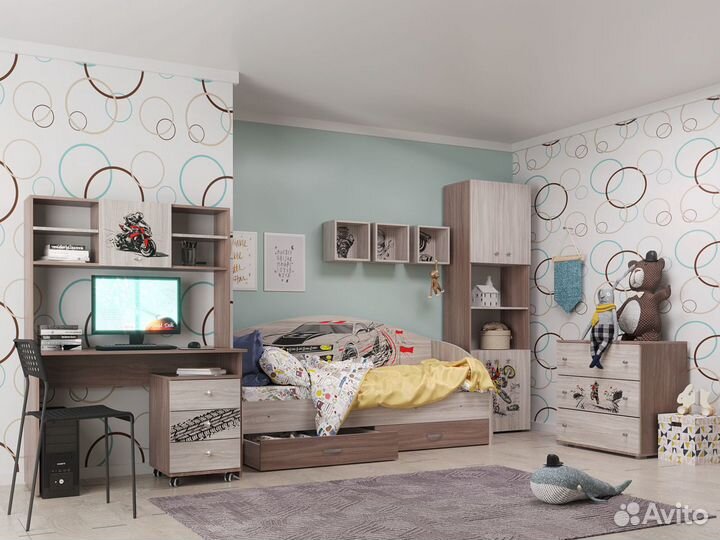 Детский шкаф Форсаж 2 дверки узкий