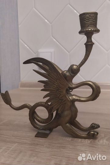Пара драконов бронзовые подсвечники