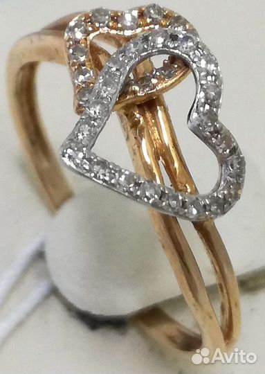 Кольцо / размер 17,5 / 1,62г / Золото585 / бриллиа