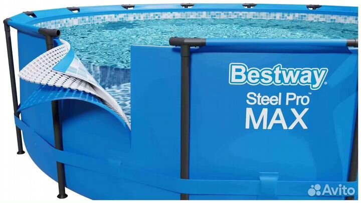 Бассейн 457*122см Bestway Steel Pro Max синий