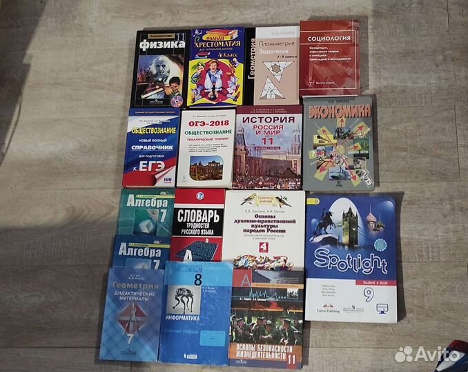 Книги и рабочие тетради по разным предметам
