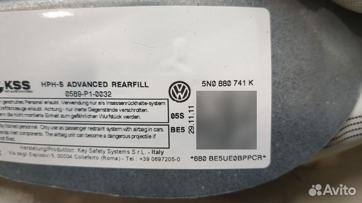 Подушка безопасности боковая Volkswagen Tiguan, 2012