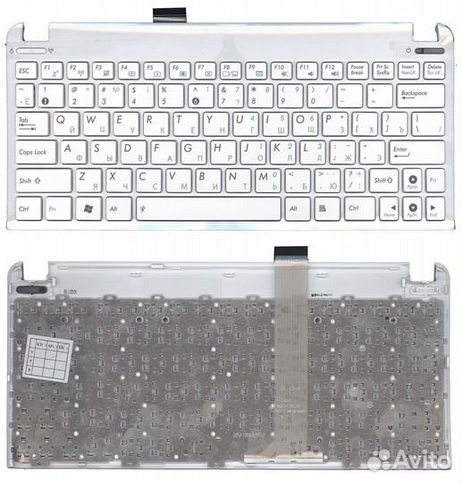 Клавиатура Asus Eee PC 1015 белая с рамкой