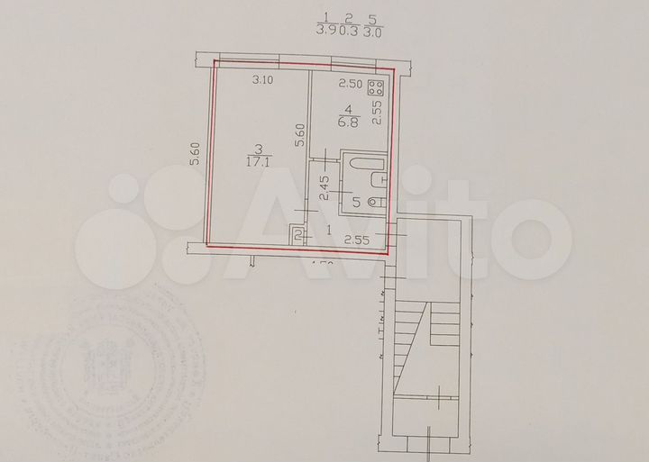 1-к. квартира, 31,1 м², 1/5 эт.