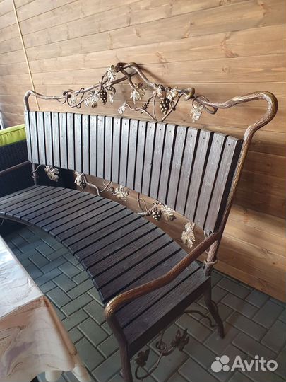 Скамейка деревянная с креслом