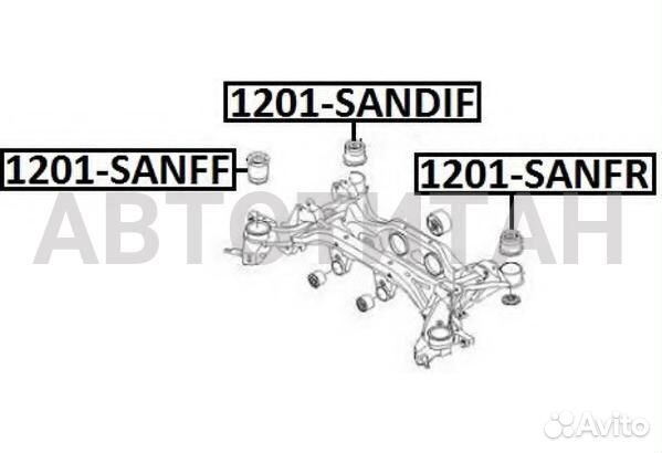 Сайлентблок подрамника зад прав/лев hyundai/ santa FE CM 2006- Asva 1201sanfr