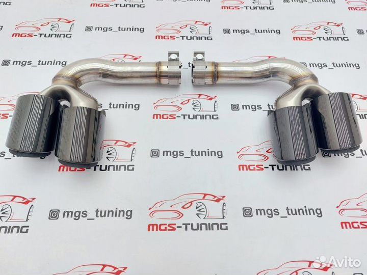 Насадки выхлоп Touareg 18+ двойные круглые черные