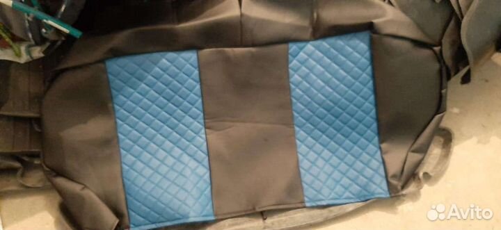 Чехлы ваз 2107 экокожа синий ромб