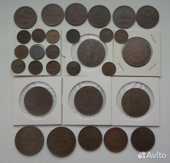 Русская фин.1.5.10 пенни1866г-94г1898г-17г а2-3,н2