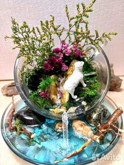 Моссариум, кружечка с блюдцем