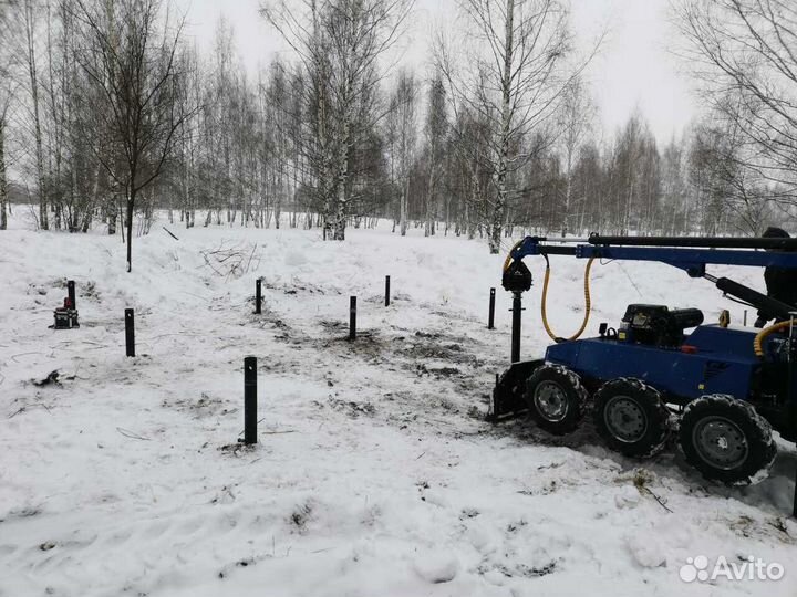 Винтовые сваи под ключ установка.Фундамент под клю