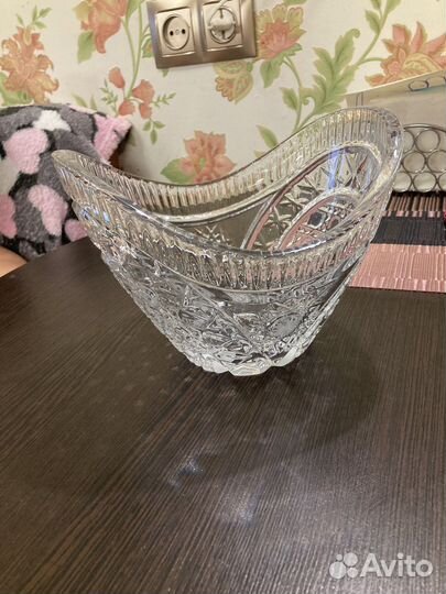 Хрустальная ваза-салатник. СССР