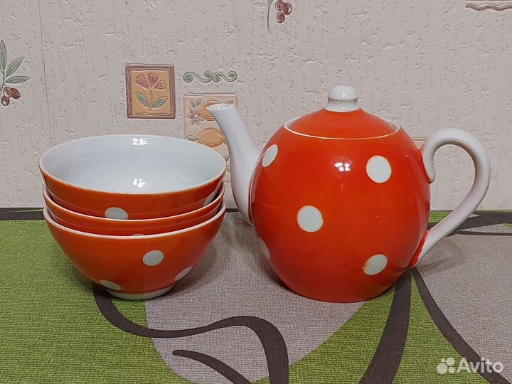 Советская посуда, Гжель, большой чайник