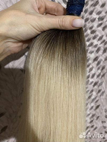 Волосы для наращивания 60 см блонд