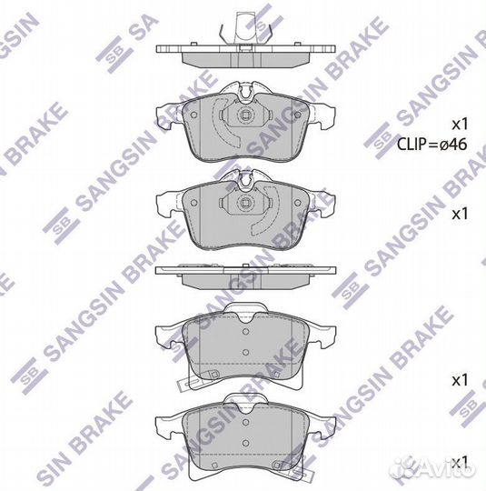 SP1703, Колодки тормозные opel astra H 04- перед