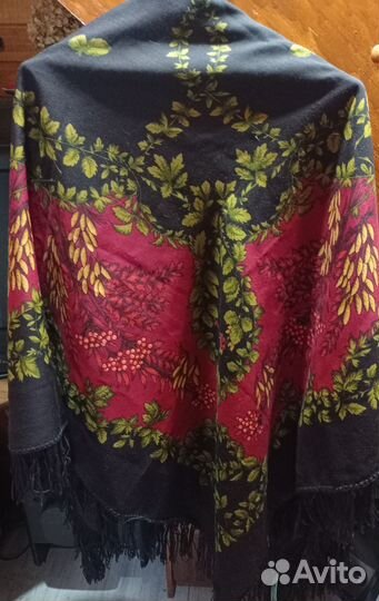 Павловопосадский платок шерсть рябина