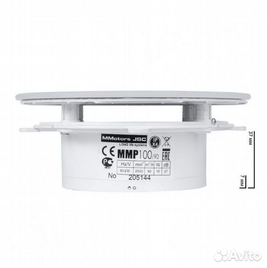 Тонкий бесшумный вытяжной вентилятор для ванной Mm