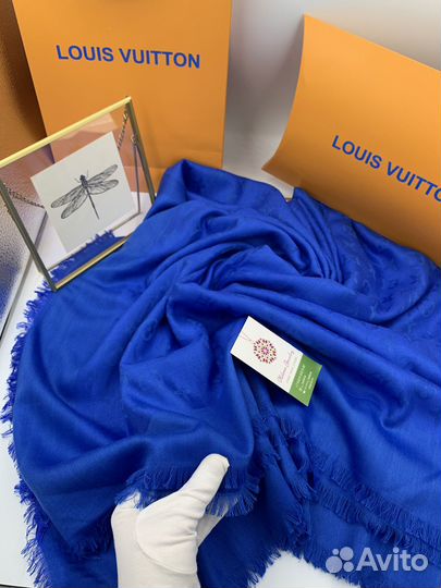 Палантин/шарф LV синий с подарочной упаковкой (395