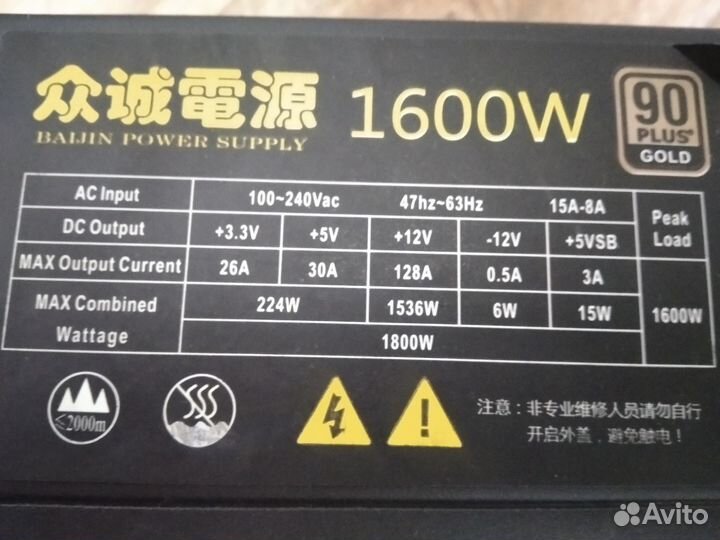 Мощные блоки питания 1600W