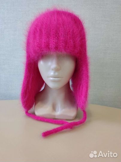 Шапка ушанка из пуха норки