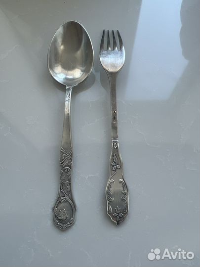 Набор столовых приборов серебро