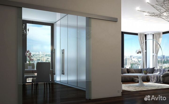 Дверь стеклянная межкомнатная