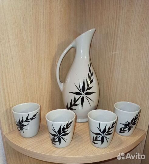 Кувшин+стаканчики, керамика Куба Советский период