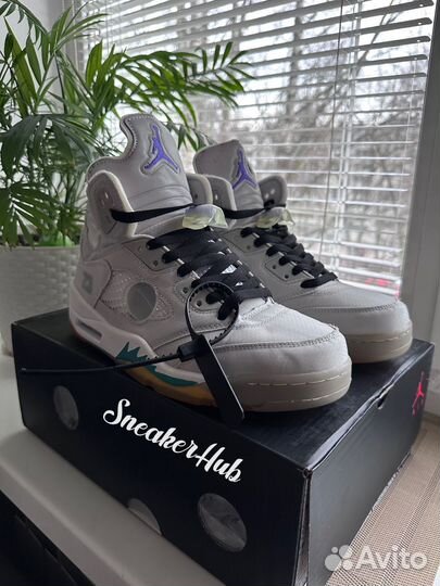 Nike Air Jordan 5 grey green