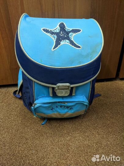Портфель детский синий объёмный