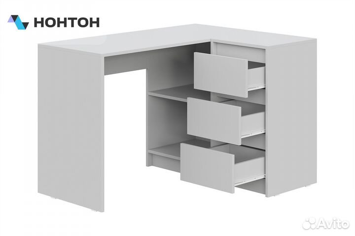 Стол письменный угловой Айден серый