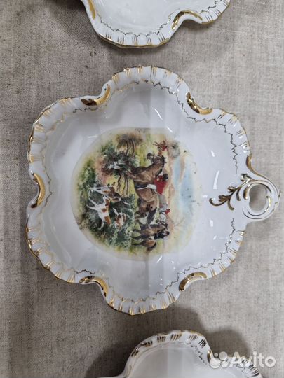 Блюдца Розетки 6 шт. Позолота Дулево 1955 г