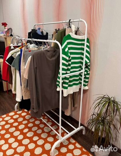 Вешалки Гардеробные Белые/Черные Напольные