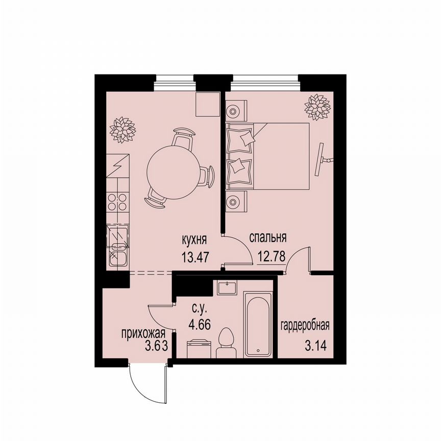 1-к. квартира, 37,7 м², 3/12 эт.