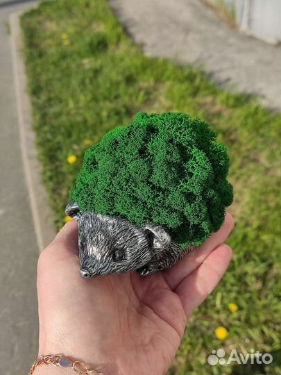 Ёж со стабилизированным мхом, декор, статуэтка