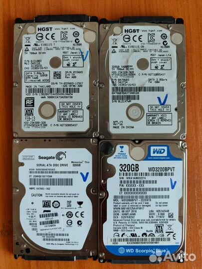 Жёсткие диски 320гб со 100 здоровьем