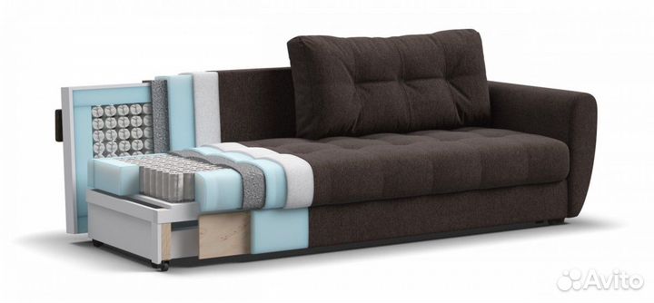 Диван Престон шенилл Soro браун