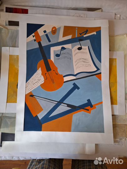 Живопись, натюрморт, гуашь