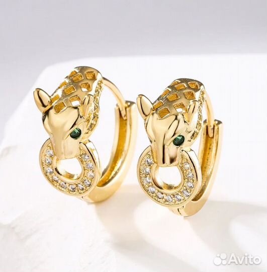 Комплект bvlgari пантера (серьги+кольцо) булгари