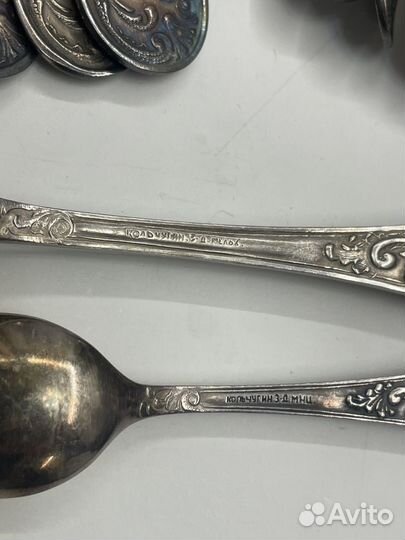 Набор столовый мельхиор СССР Кольчугино 12 персон