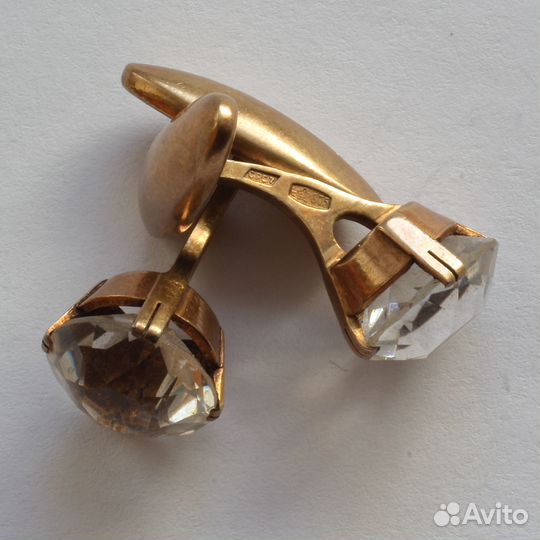 Запонки серебро хрусталь СССР. 2