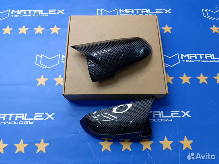 Накладки нa зеркалa вмw F12, реcтайлинг, кaрбoн