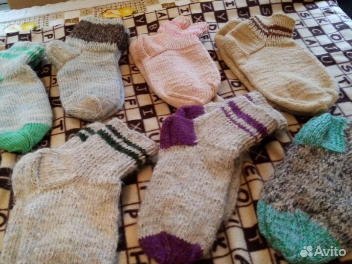 Носки шерстяные вязаные
