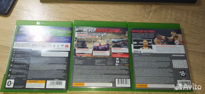 Игры для xbox one (THE crew, UFC, FIFA19)