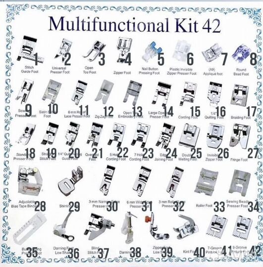 Лапки для швейной машинки набор 42 штуки