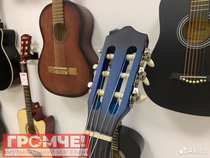 Гитара классическая синяя - новая