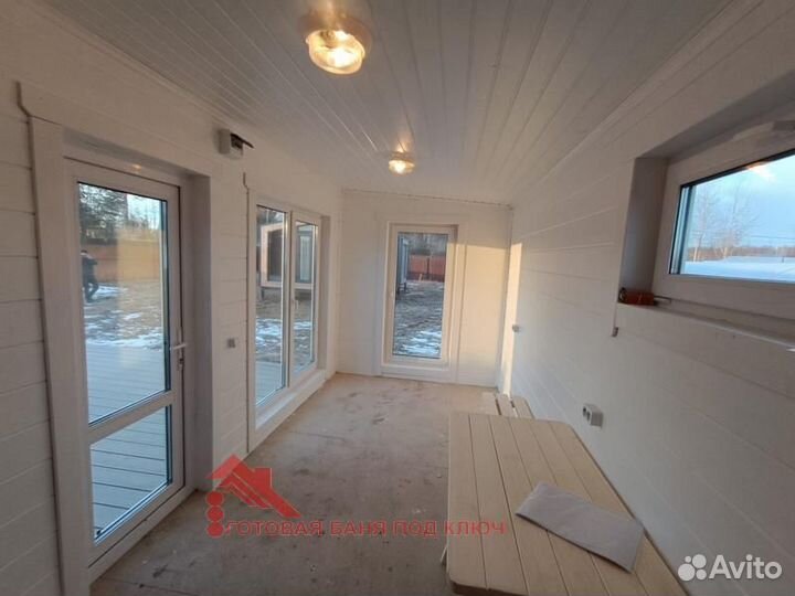 Модульная баня с террасой