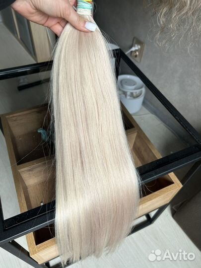 Волосы для наращивания блонд 70 см