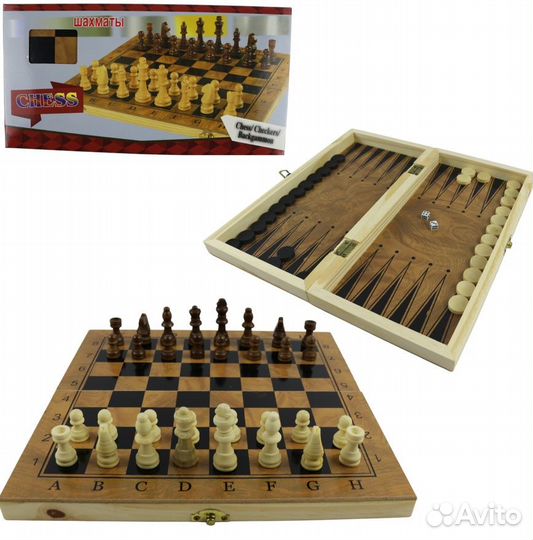 Настольная игра 3в1 нарды, шахматы, шашки