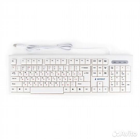 Клавиатура USB белая с коротким ходом клавиш